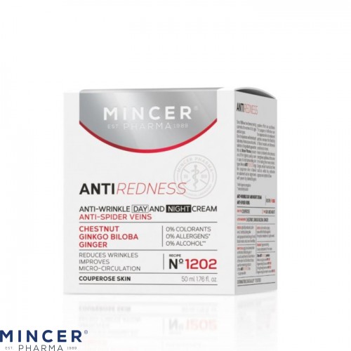 MINCER PHARMA ANTI REDNESS N° 1202 - Dnevna i noćna krema protiv bora i mreže vena 50ml